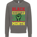 Black History Month Lives Matter African Mens Sweatshirt Jumper Charcoal