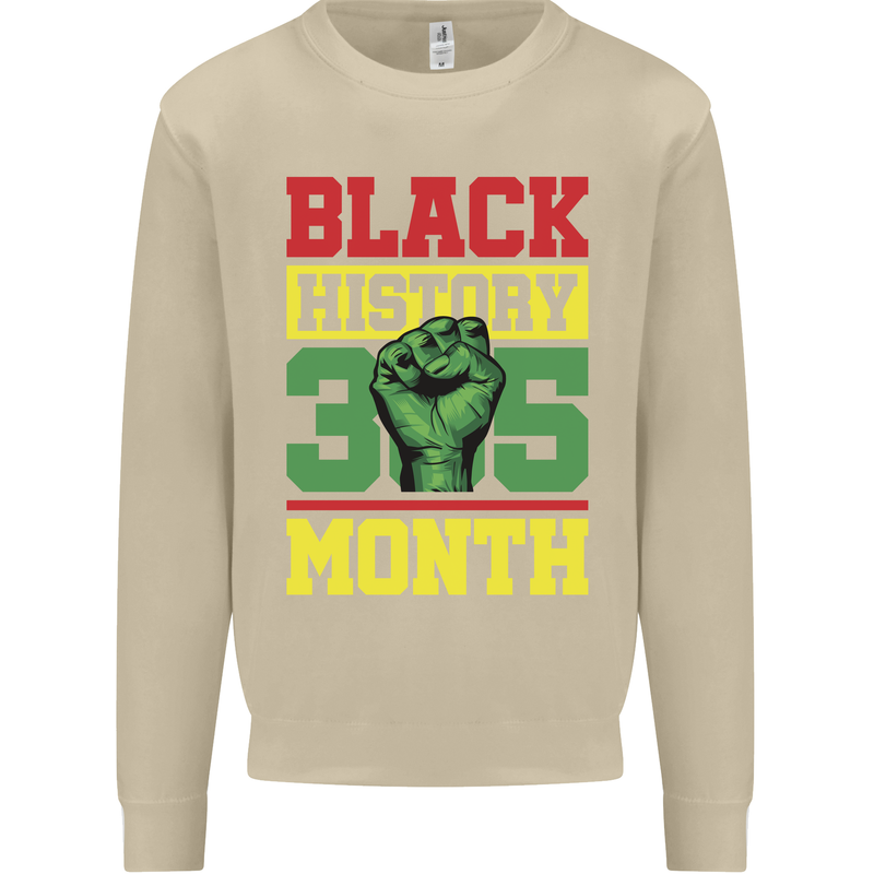 Black History Month Lives Matter African Mens Sweatshirt Jumper Sand