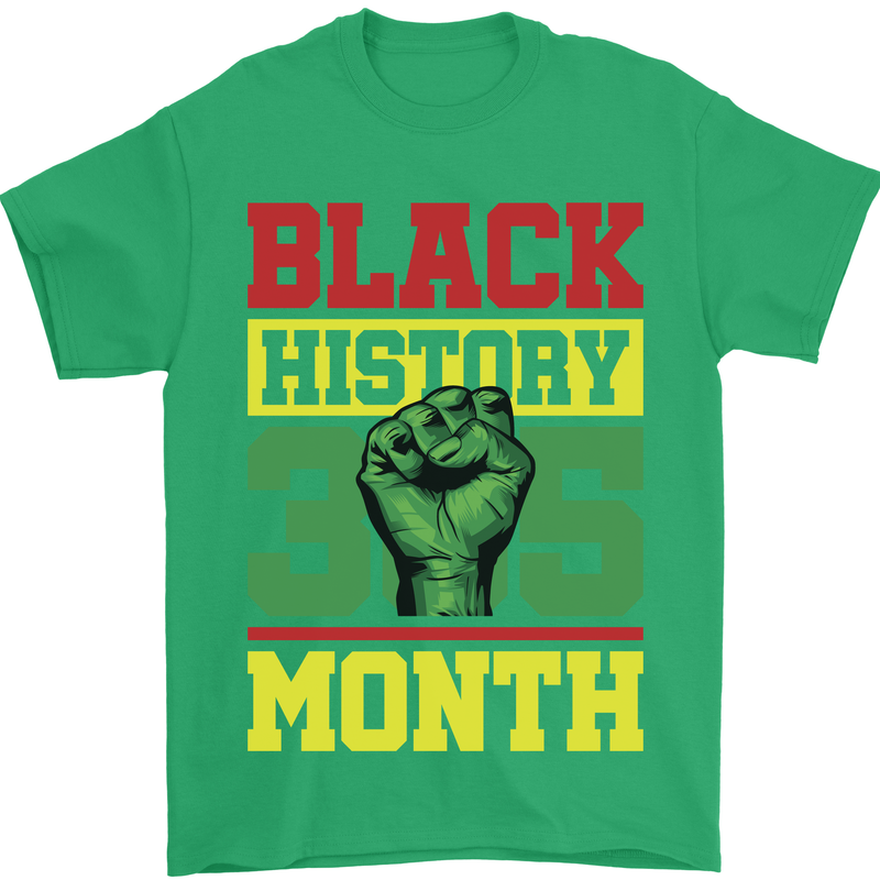 Black History Month Lives Matter African Mens T-Shirt 100% Cotton Irish Green
