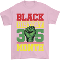 Black History Month Lives Matter African Mens T-Shirt 100% Cotton Light Pink