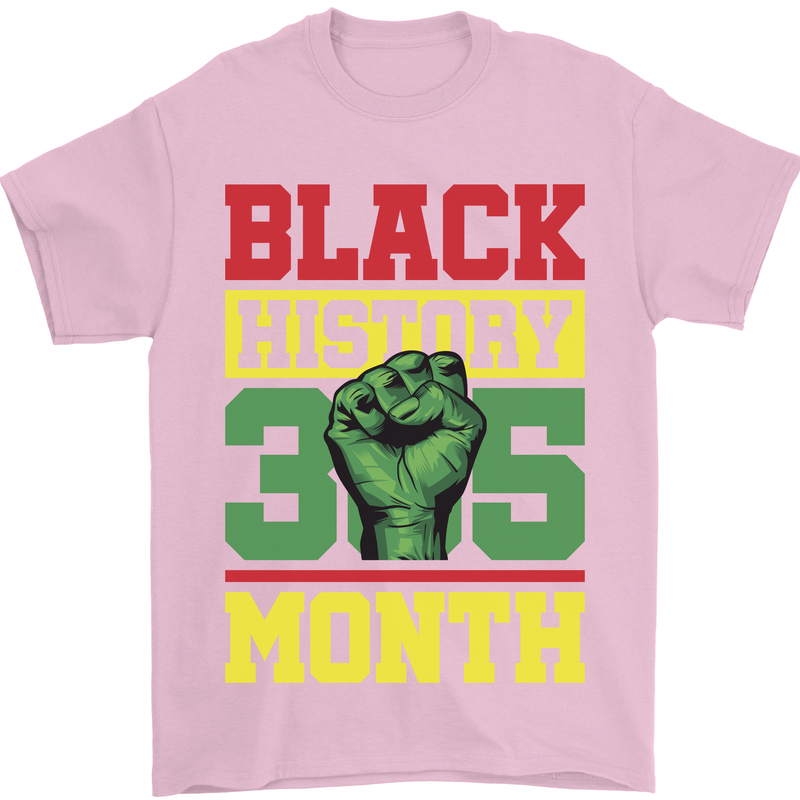 Black History Month Lives Matter African Mens T-Shirt 100% Cotton Light Pink