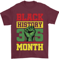 Black History Month Lives Matter African Mens T-Shirt 100% Cotton Maroon