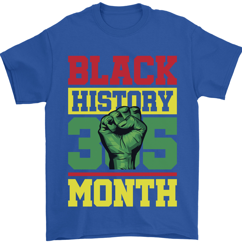 Black History Month Lives Matter African Mens T-Shirt 100% Cotton Royal Blue