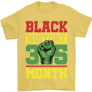 Black History Month Lives Matter African Mens T-Shirt 100% Cotton Yellow
