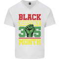Black History Month Lives Matter African Mens V-Neck Cotton T-Shirt White
