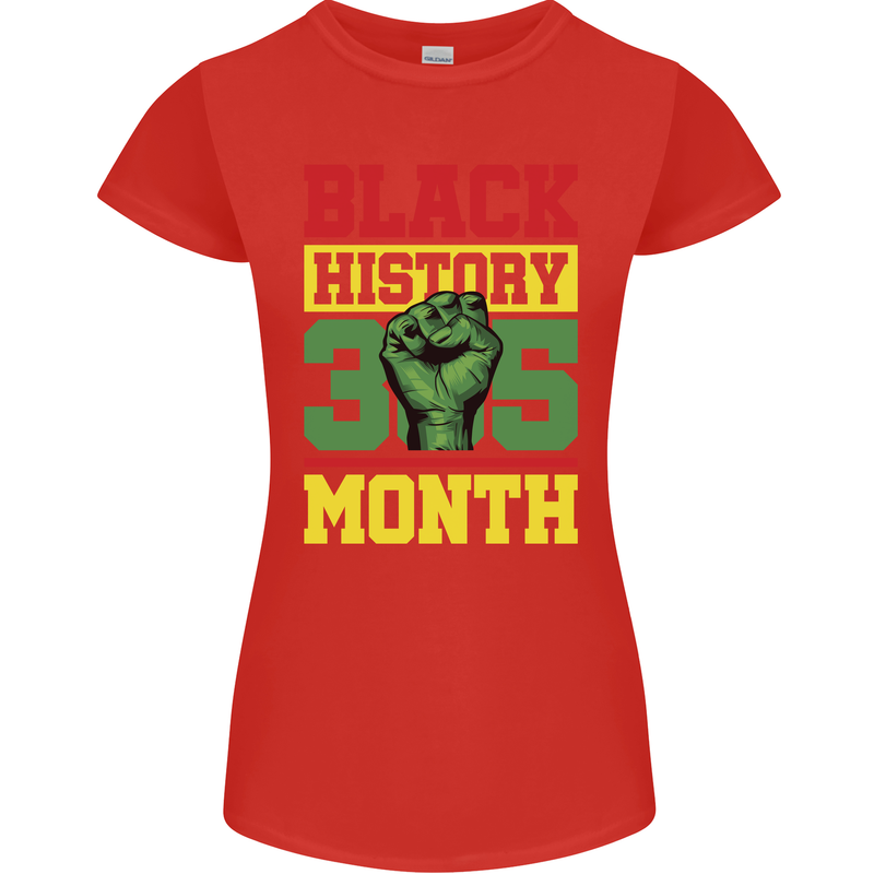 Black History Month Lives Matter African Womens Petite Cut T-Shirt Red