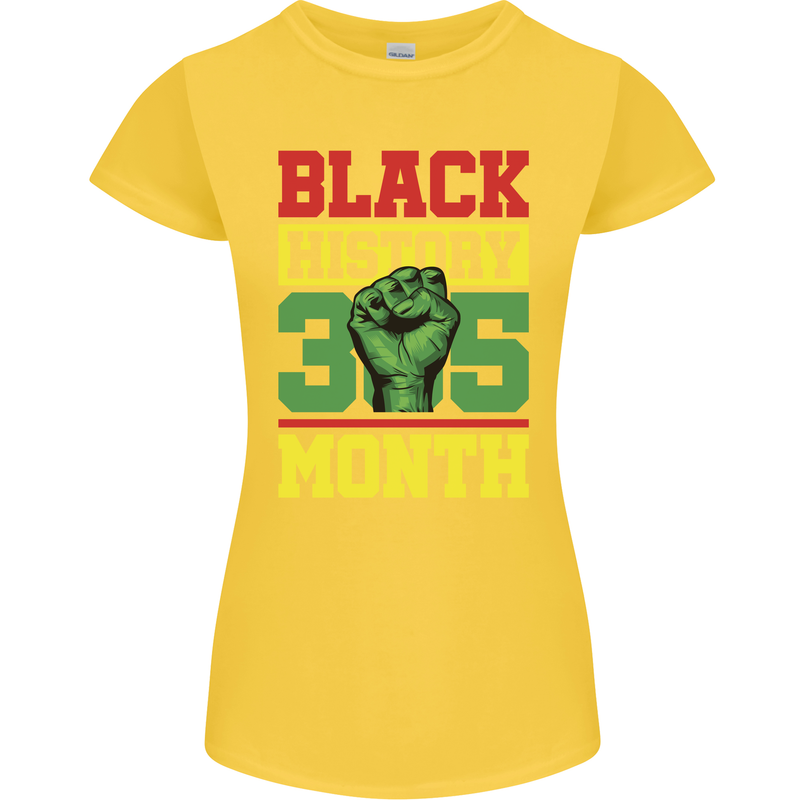 Black History Month Lives Matter African Womens Petite Cut T-Shirt Yellow