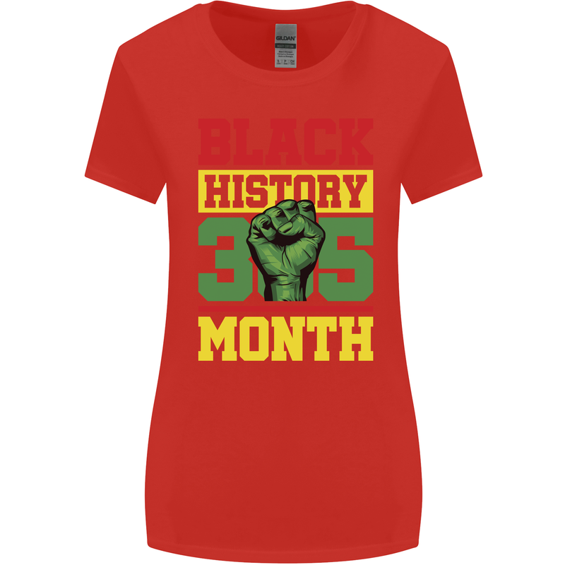 Black History Month Lives Matter African Womens Wider Cut T-Shirt Red