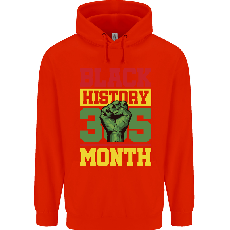 Black History Month Lives Matter Childrens Kids Hoodie Bright Red