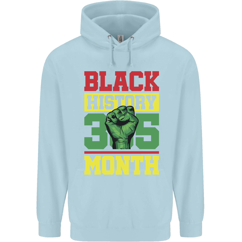 Black History Month Lives Matter Childrens Kids Hoodie Light Blue