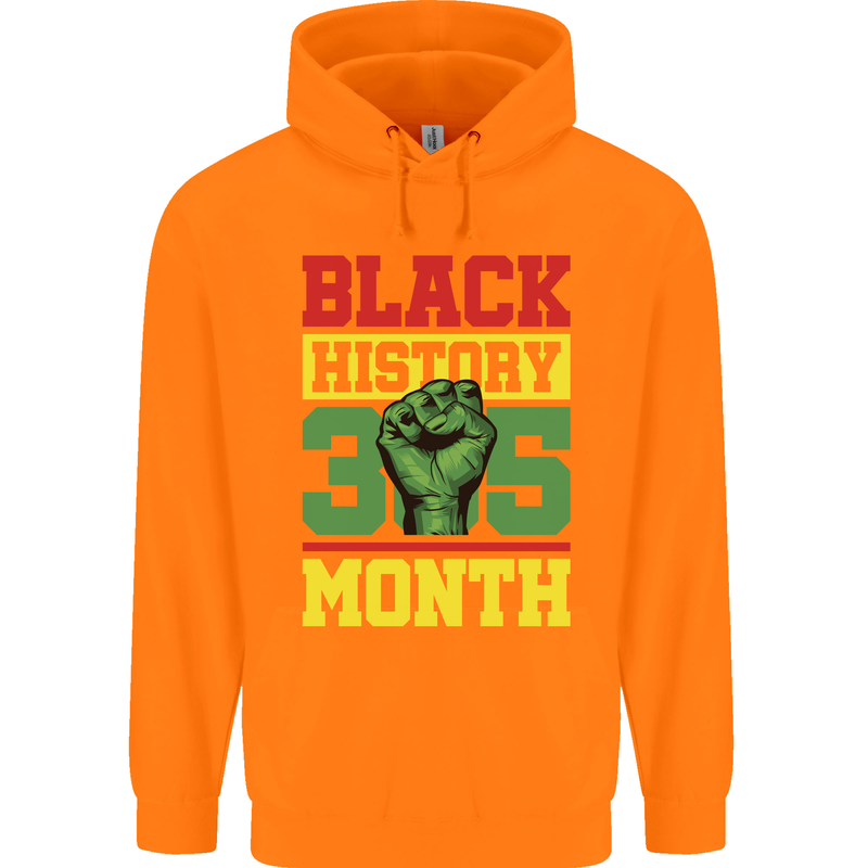 Black History Month Lives Matter Childrens Kids Hoodie Orange