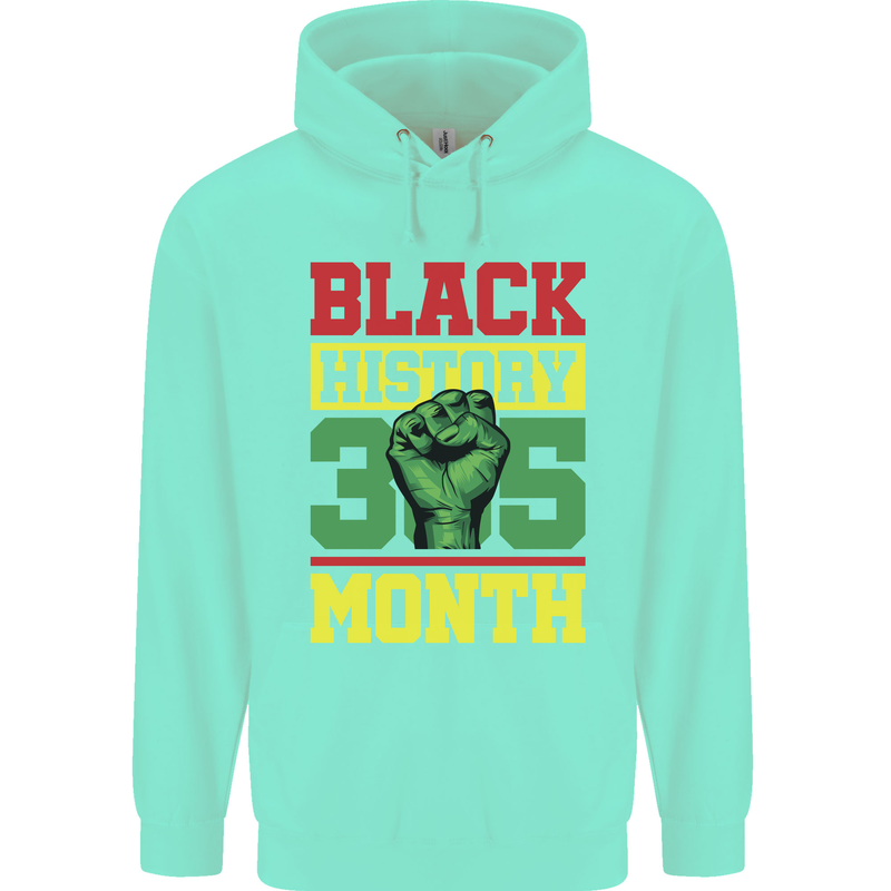 Black History Month Lives Matter Childrens Kids Hoodie Peppermint