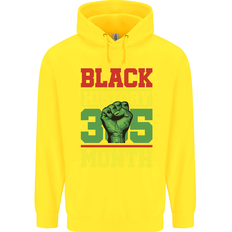 Black History Month Lives Matter Childrens Kids Hoodie Yellow