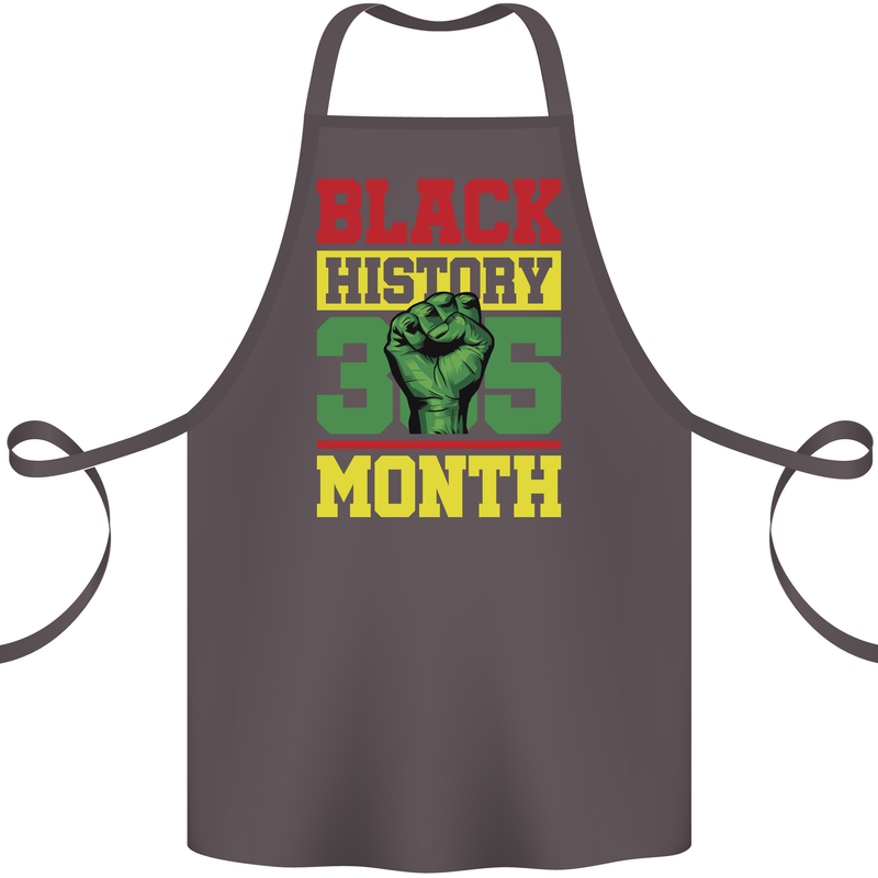 Black History Month Lives Matter Cotton Apron 100% Organic Dark Grey