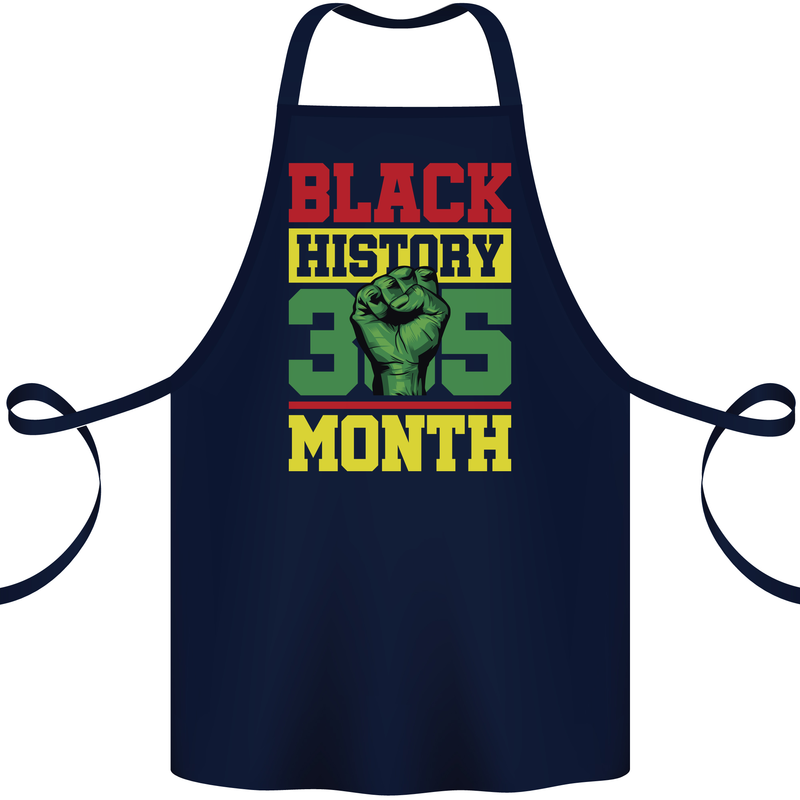 Black History Month Lives Matter Cotton Apron 100% Organic Navy Blue