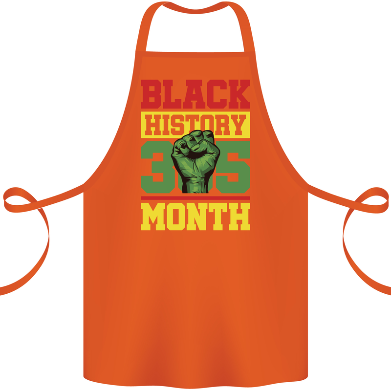 Black History Month Lives Matter Cotton Apron 100% Organic Orange