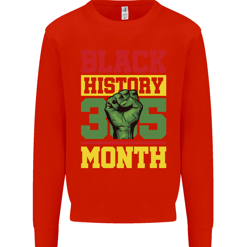 Black History Month Lives Matter Kids Sweatshirt Jumper Bright Red