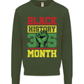 Black History Month Lives Matter Kids Sweatshirt Jumper Forest Green