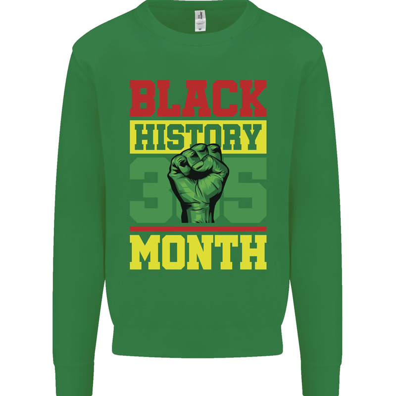 Black History Month Lives Matter Kids Sweatshirt Jumper Irish Green