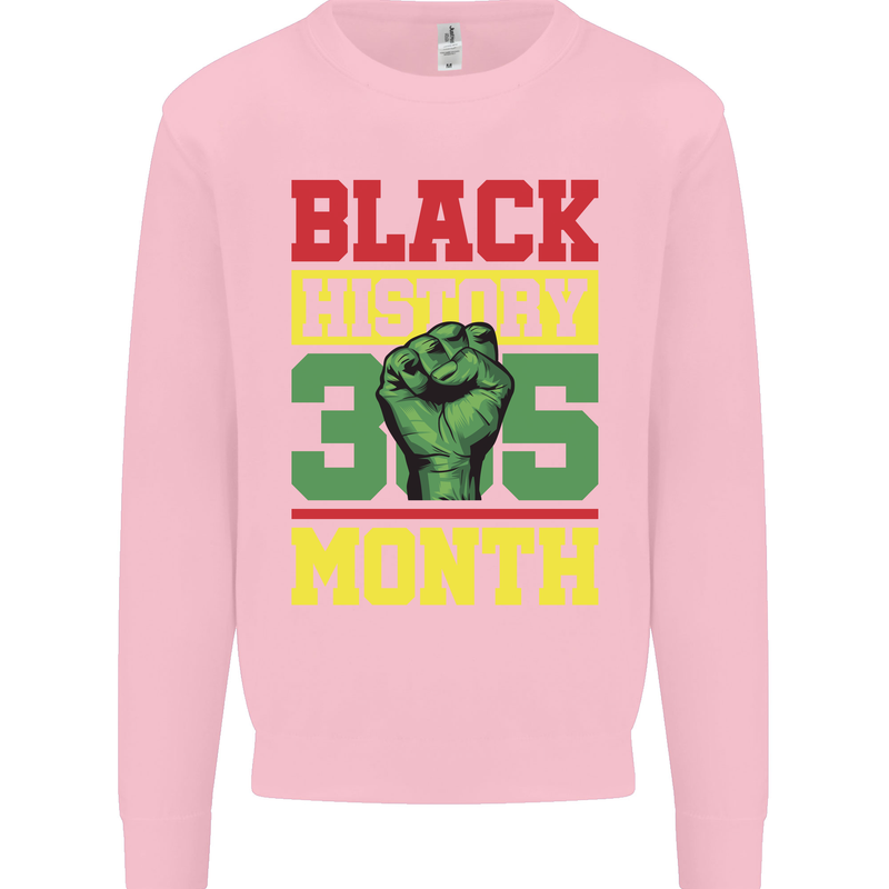 Black History Month Lives Matter Kids Sweatshirt Jumper Light Pink