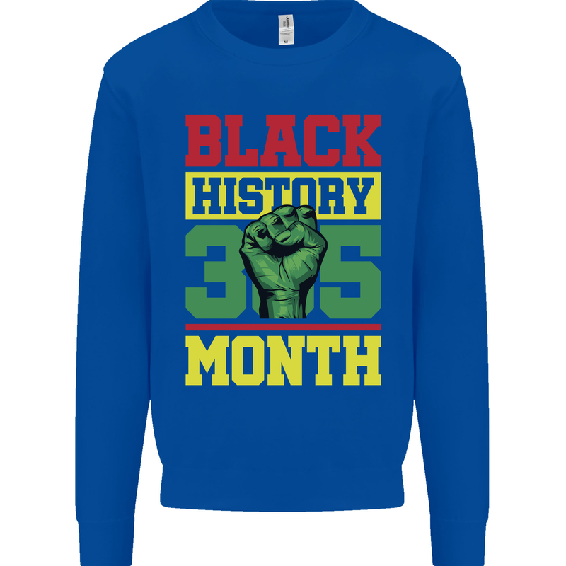 Black History Month Lives Matter Kids Sweatshirt Jumper Royal Blue