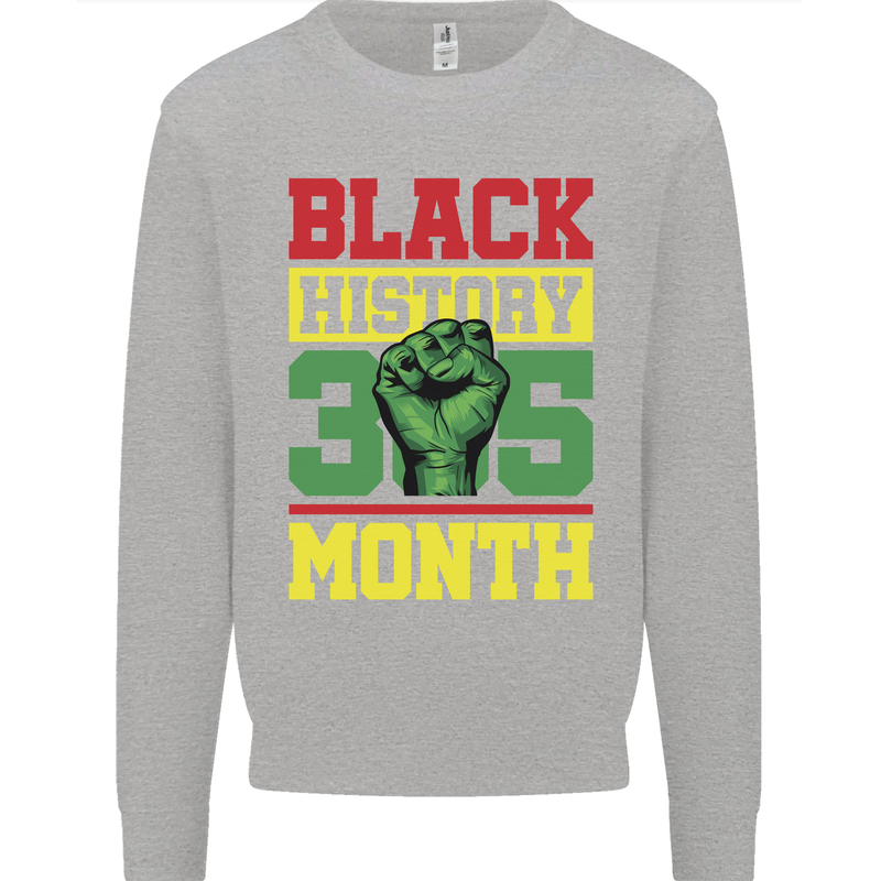 Black History Month Lives Matter Kids Sweatshirt Jumper Sports Grey