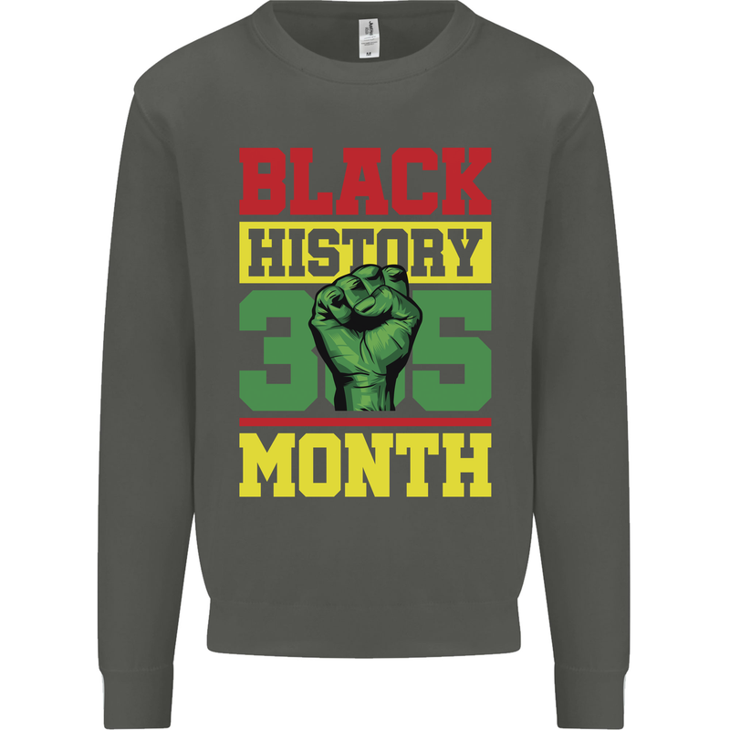 Black History Month Lives Matter Kids Sweatshirt Jumper Storm Grey