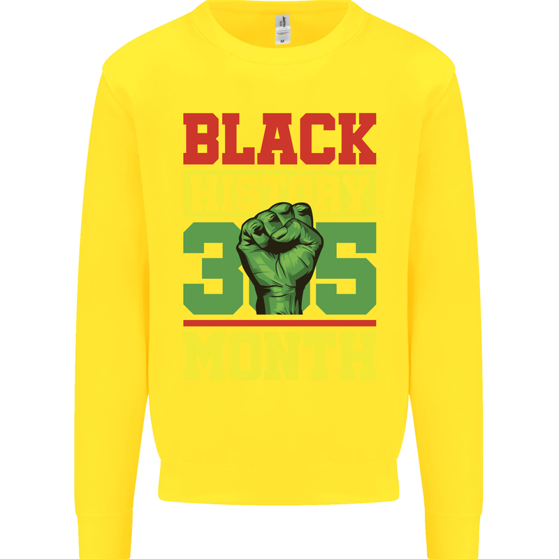 Black History Month Lives Matter Kids Sweatshirt Jumper Yellow