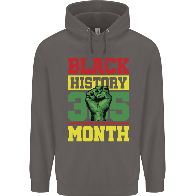 Black History Month Lives Matter Mens 80% Cotton Hoodie Charcoal