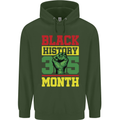 Black History Month Lives Matter Mens 80% Cotton Hoodie Forest Green