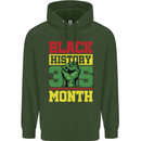 Black History Month Lives Matter Mens 80% Cotton Hoodie Forest Green