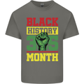 Black History Month Lives Matter Mens Cotton T-Shirt Tee Top Charcoal
