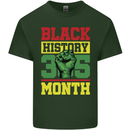 Black History Month Lives Matter Mens Cotton T-Shirt Tee Top Forest Green