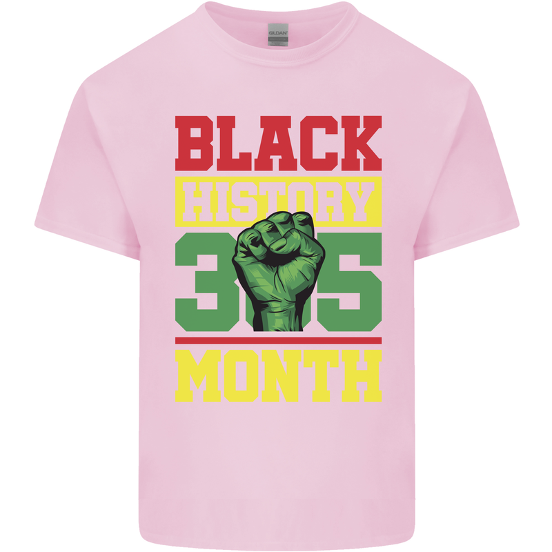 Black History Month Lives Matter Mens Cotton T-Shirt Tee Top Light Pink