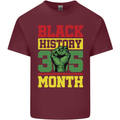 Black History Month Lives Matter Mens Cotton T-Shirt Tee Top Maroon