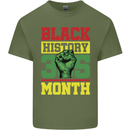 Black History Month Lives Matter Mens Cotton T-Shirt Tee Top Military Green