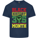 Black History Month Lives Matter Mens Cotton T-Shirt Tee Top Navy Blue