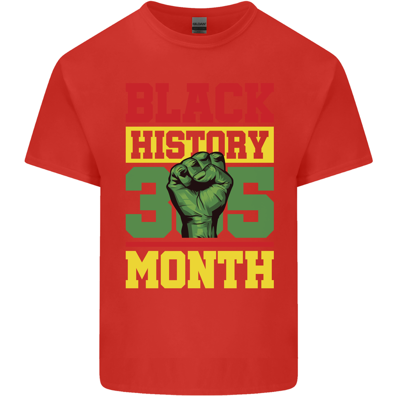 Black History Month Lives Matter Mens Cotton T-Shirt Tee Top Red