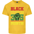 Black History Month Lives Matter Mens Cotton T-Shirt Tee Top Yellow