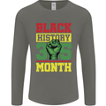 Black History Month Lives Matter Mens Long Sleeve T-Shirt Charcoal