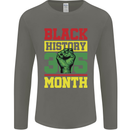 Black History Month Lives Matter Mens Long Sleeve T-Shirt Charcoal