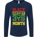 Black History Month Lives Matter Mens Long Sleeve T-Shirt Navy Blue
