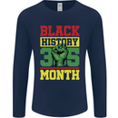 Black History Month Lives Matter Mens Long Sleeve T-Shirt Navy Blue