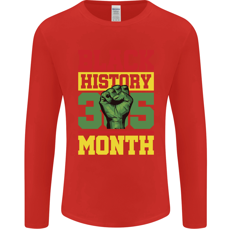 Black History Month Lives Matter Mens Long Sleeve T-Shirt Red