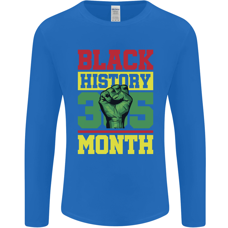 Black History Month Lives Matter Mens Long Sleeve T-Shirt Royal Blue