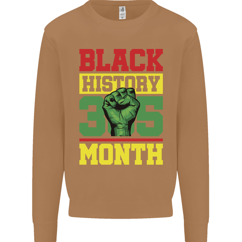 Black History Month Lives Matter Mens Sweatshirt Jumper Caramel Latte