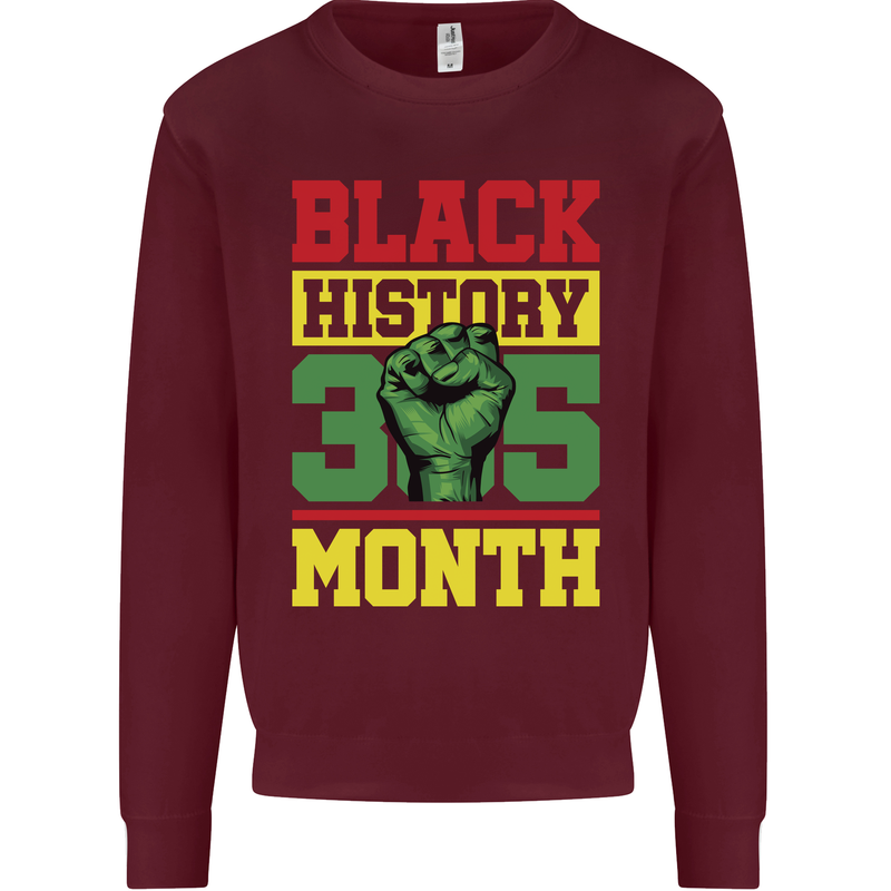 Black History Month Lives Matter Mens Sweatshirt Jumper Maroon