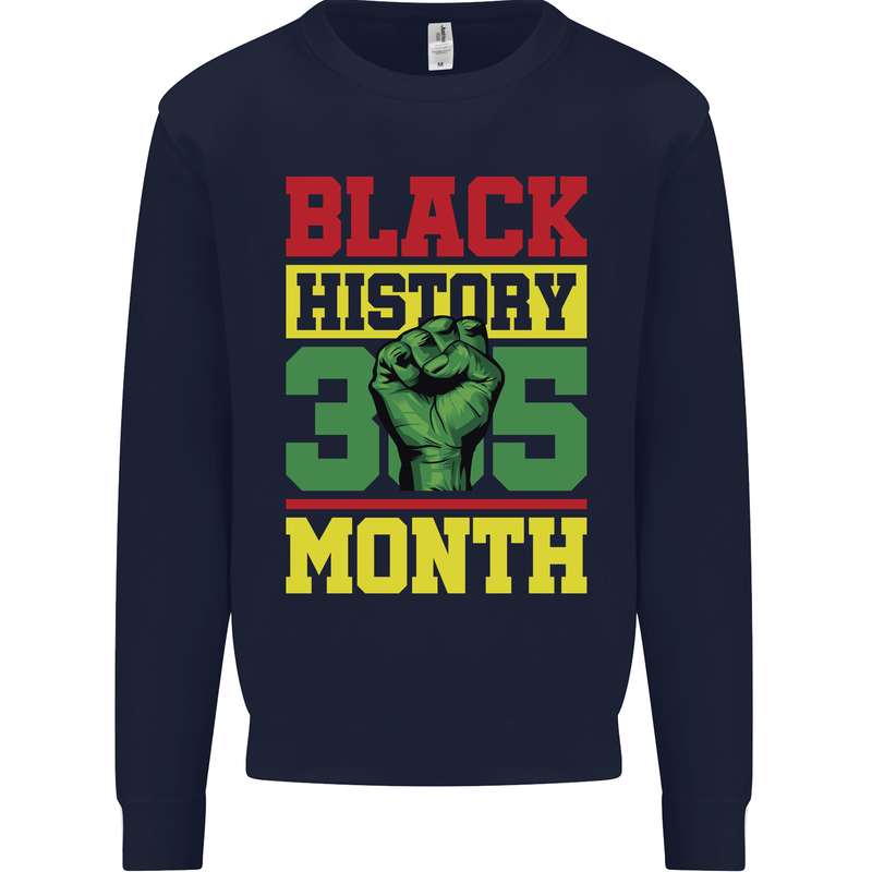 Black History Month Lives Matter Mens Sweatshirt Jumper Navy Blue
