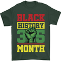 Black History Month Lives Matter Mens T-Shirt 100% Cotton Forest Green