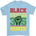 Black History Month Lives Matter Mens T-Shirt 100% Cotton Light Blue